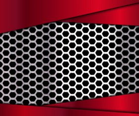 Metallic with red background vector 04