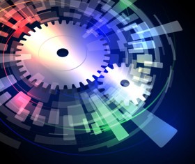 Modern background with gear vector 04