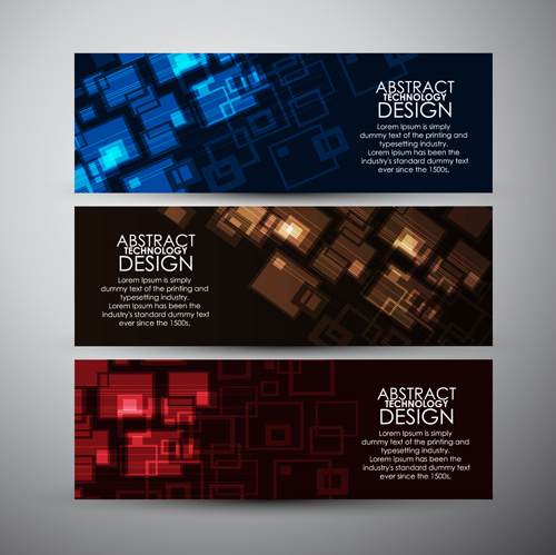 Modern business banners design set 01