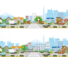 Modern city landscape vector template 05