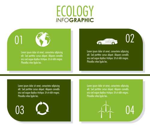 Modern ecology Infographic vectors material 08