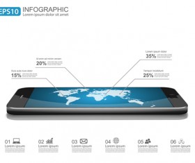 Modern mobile infographics vector material 01