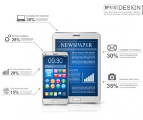Modern mobile infographics vector material 04