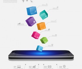Modern mobile infographics vector material 05