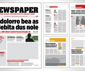 Modern newpaper layout vector template 02