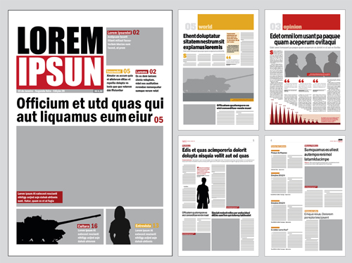 Modern newpaper layout vector template 04