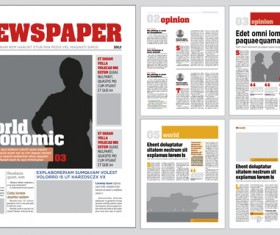 Modern newpaper layout vector template 05