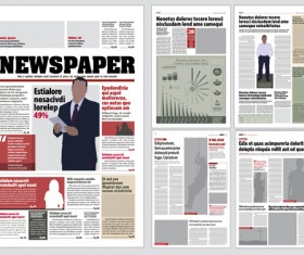 Modern newpaper layout vector template 06