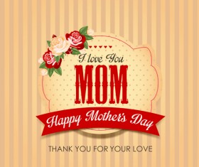 Mothers day vintage background vector 01