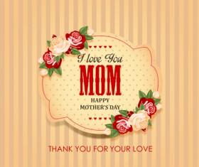 Mothers day vintage background vector 02