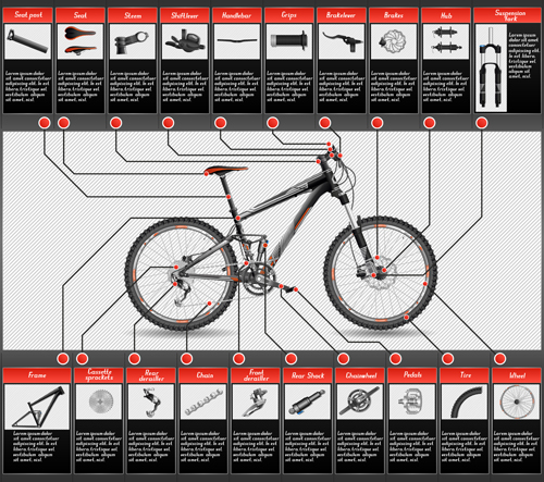 Mountain bike structure description vector 01