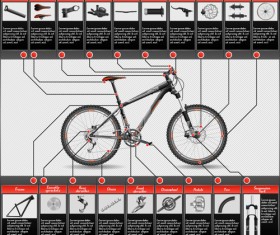 Mountain bike structure description vector 02