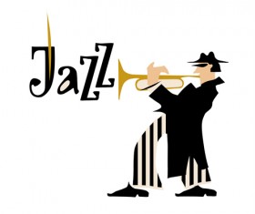 Musicians with jazz music vector material 05