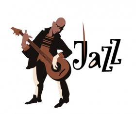 Musicians with jazz music vector material 06