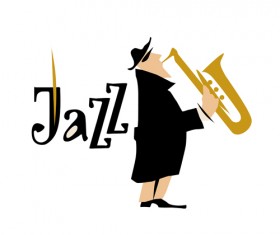 Musicians with jazz music vector material 07