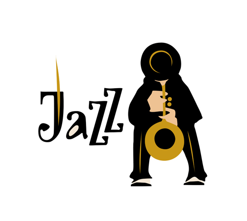 Musicians with jazz music vector material 08