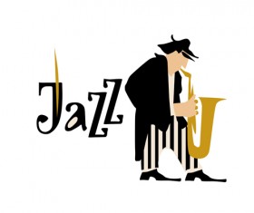 Musicians with jazz music vector material 09