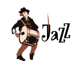 Musicians with jazz music vector material 10