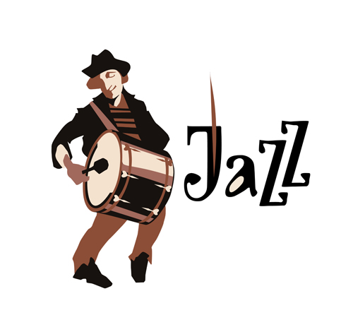 Musicians with jazz music vector material 10