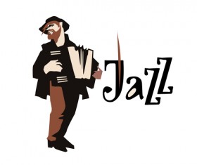 Musicians with jazz music vector material 11