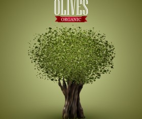 Olives tree art background vector