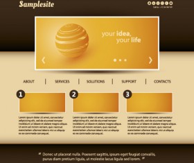 Orange styles business website template vector