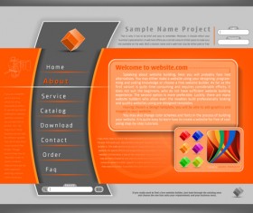 Ornage and gray websites templates vector