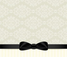 Ornate decor background with black bow vector