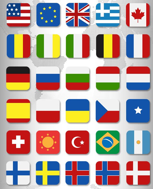 PSD Flags Icon Set