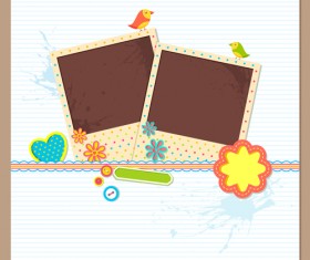 Photo frame with card vector