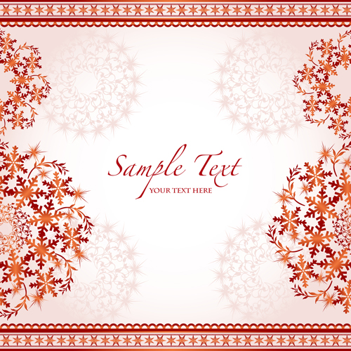 Pink border with floral background vector 03