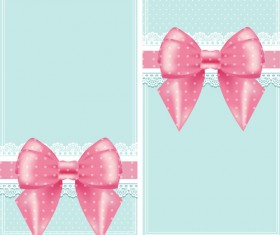 Lace with pink bow business card vector free download