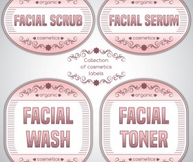 Pink cosmetics labels vector 02