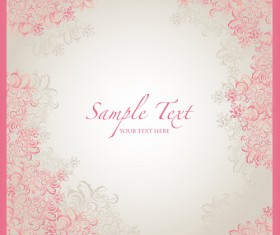 Pink floral frame background vector