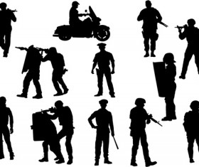 Policeman silhouette vectors