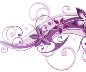 Pruple floral ornaments vectors 01