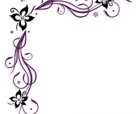 Pruple floral ornaments vectors 02