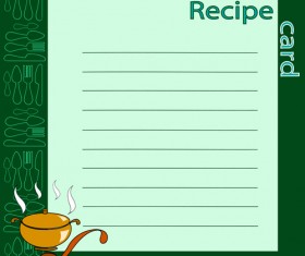 Recipe card with tableware pattern vector 03
