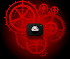 Red gear wheels with meter vector