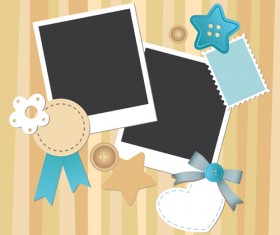 Retro photo card vector material