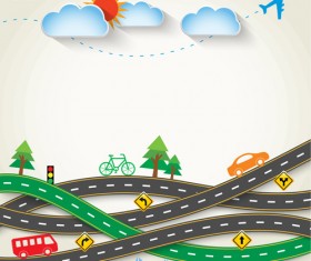 Road trip background vector material 01