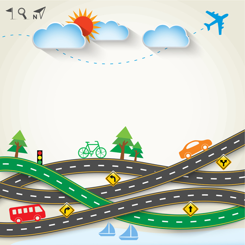 Road trip background vector material 01