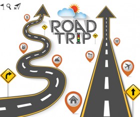 Road trip background vector material 03