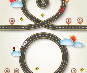 Road trip background vector material 04