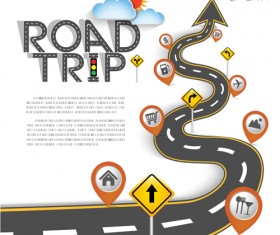 Road trip background vector material 05