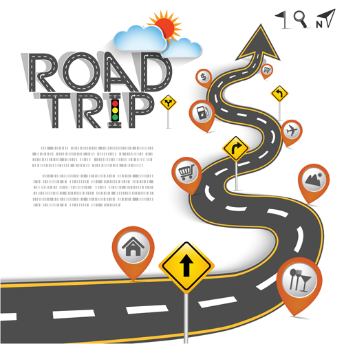 Road trip background vector material 05