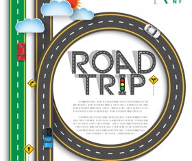 Road trip background vector material 06