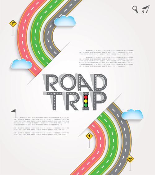 Road trip background vector material 07