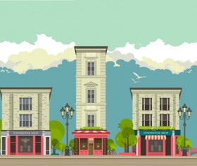 Roadside cafe vector template 06