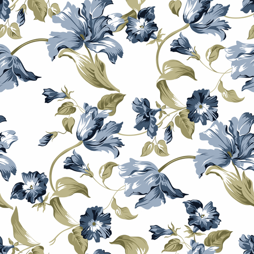 Rosana blue seamless pattern vector